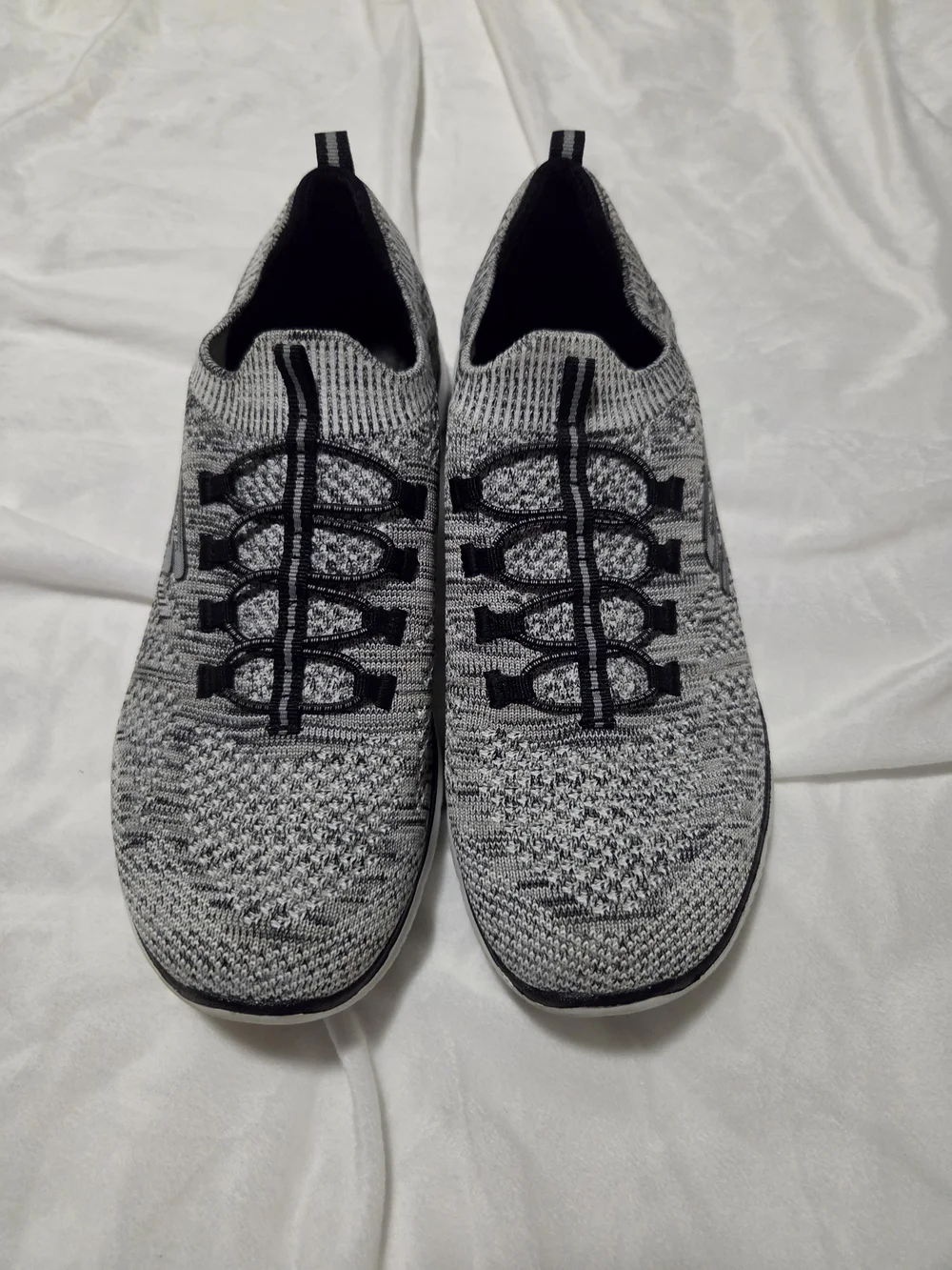Skechers Women's Slip-On Knit Sneakers - Gray/Black